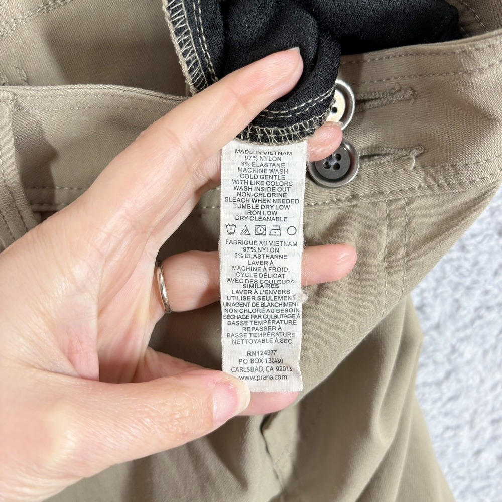 Prana Halle Pant Size 12 Tan Khaki Zion Pockets Mid Rise Hiking Outdoor Camping - Picture 7 of 9
